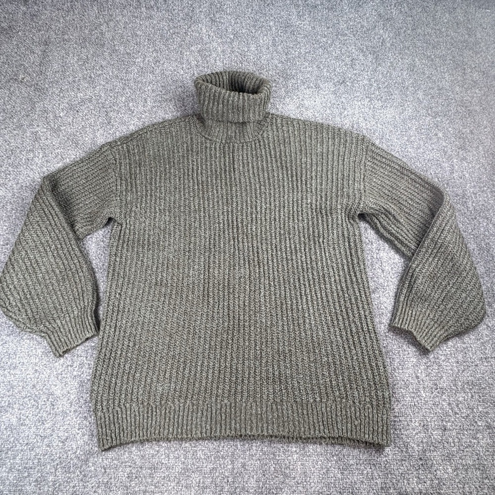 Old Navy‎ Turtleneck Sweater Women S Tall Green Tunic Oversized Chunky Cottage